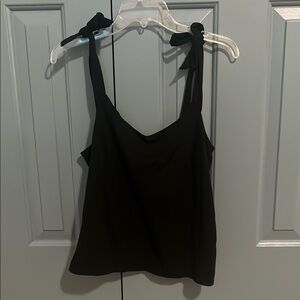 J. Crew Black Sleeveless Tie Front Camisole